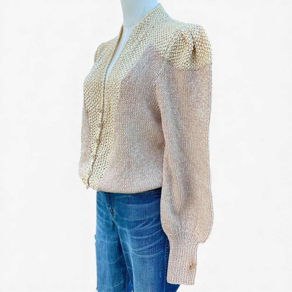 Vintage 70s–80s KippSport Wool Angora Cardigan L bohemian–romantic knitwear - Picture 3 of 11